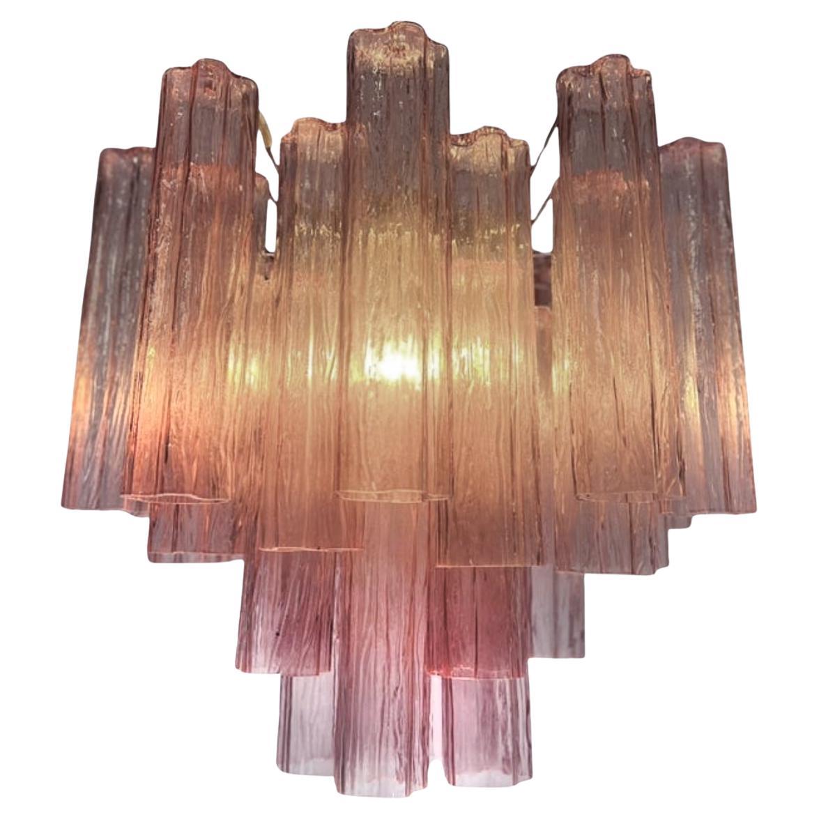 Lustre à tubes en verre noir, Murano, 1970 en vente