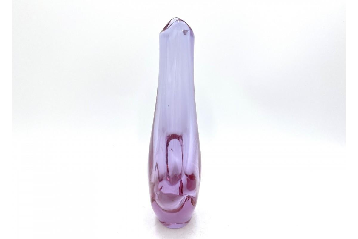 Mid-Century Modern Pink Glass Vase by Miroslav Klinger, Czechoslovakia, 1960s