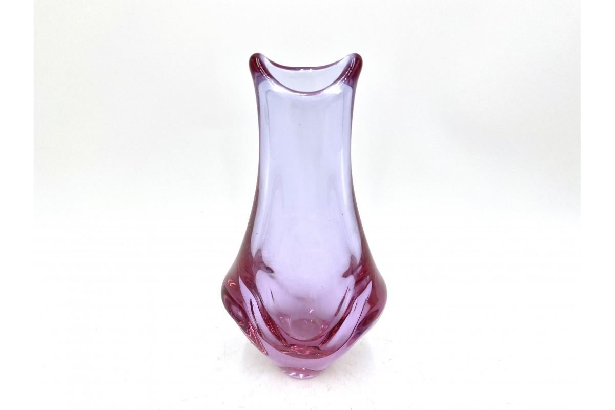 Pink Glass Vase by Miroslav Klinger, Czechoslovakia, 1960s 1