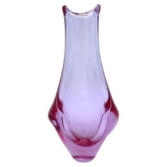 Pink Glass Vase by Miroslav Klinger, Czechoslovakia, 1960s