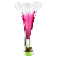Pink Glass Vase, Designed by J. Hospodka, Chribska, Czechoslovakia, 1960s