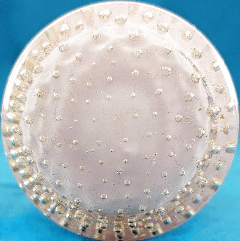 Pink & Gold Alfredo Barbini Murano Glass Bullicante & Polveri Toothpick Vessel In Good Condition In Warrenton, OR