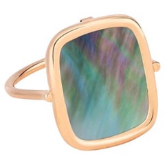 Pink Gold and Black Mother-of-pearl Ring