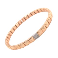 Pink Gold and Diamond 0.60 Carat Color G Flexible Bracelet 18K Pyramid Shape