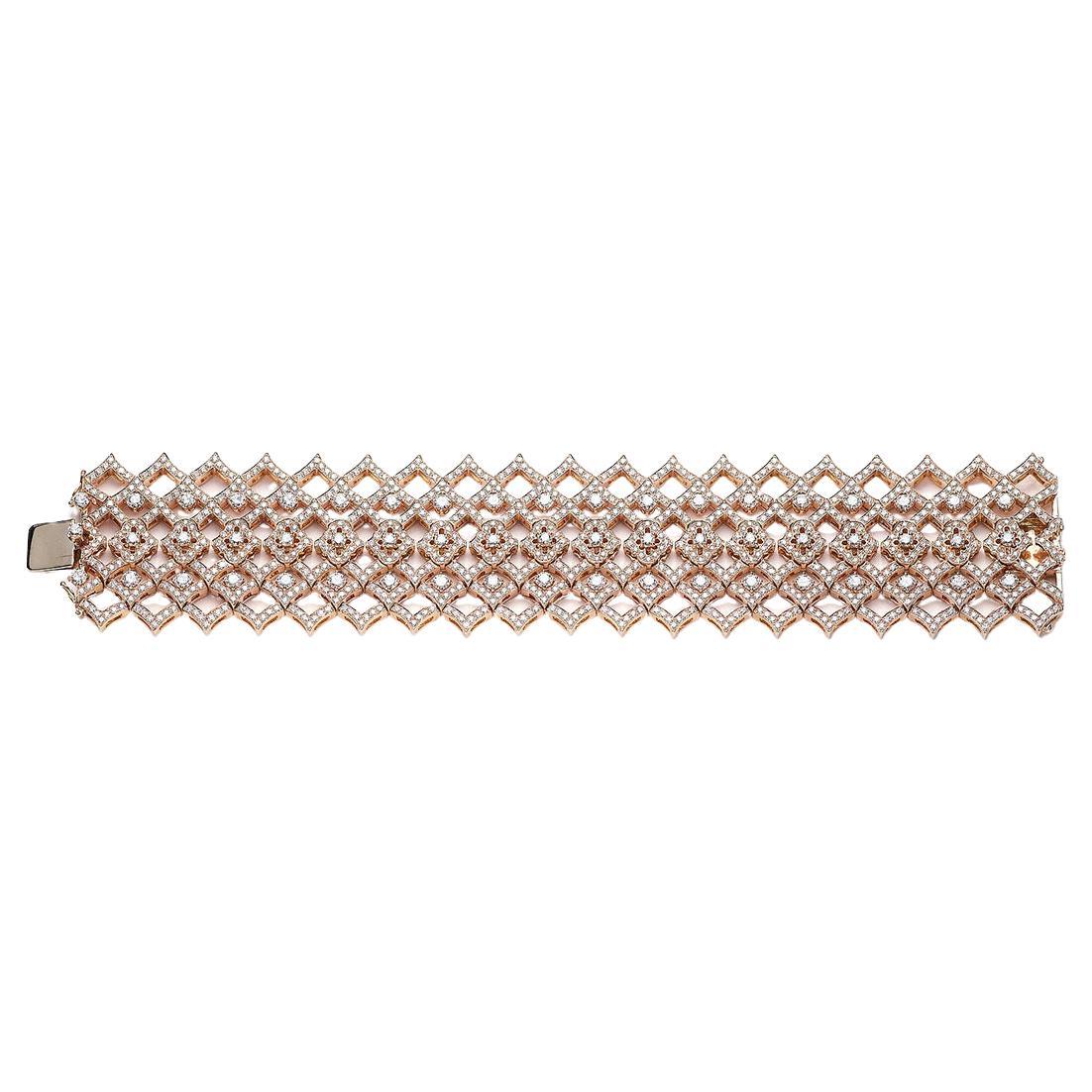 Pink Gold and Diamond Bracelet For Sale