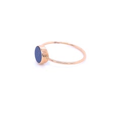 Pink Gold and Lapis Lazuli Disk Ring