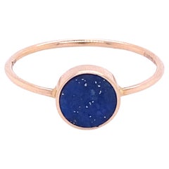 Pink Gold and Lapis Lazuli Disk Ring