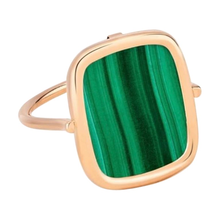 Ring aus Roségold und Malachit