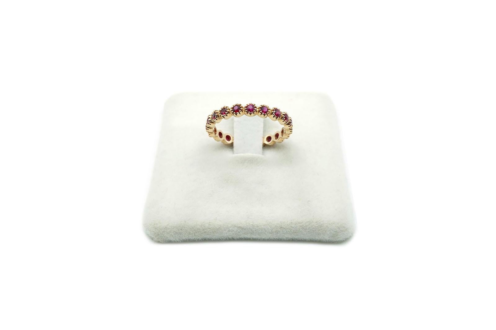 For Sale:  Anello Eternity in Oro Rosa 18 Kt e Rubini 2