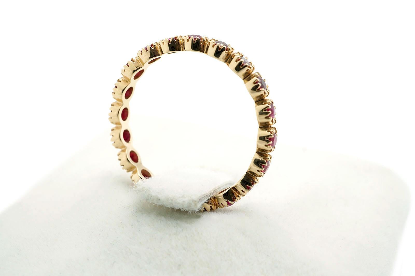 For Sale:  Anello Eternity in Oro Rosa 18 Kt e Rubini 7