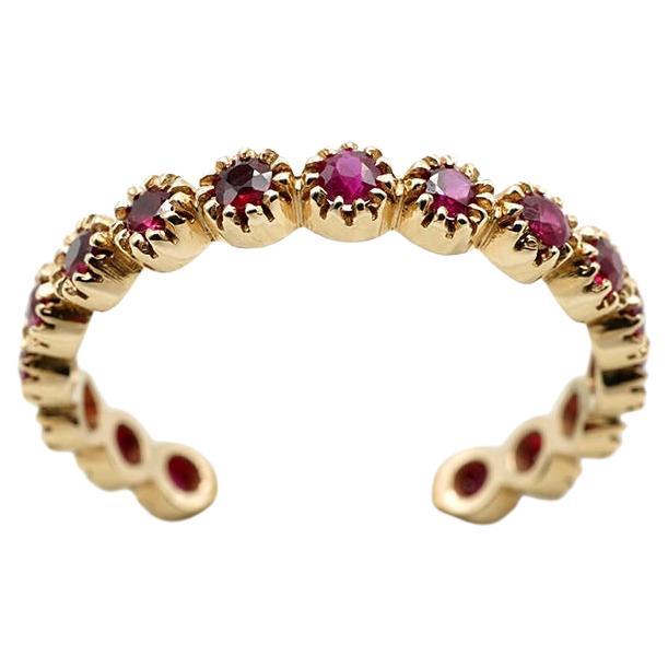 For Sale:  Anello Eternity in Oro Rosa 18 Kt e Rubini 4