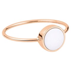 Pink Gold and White Agate Disc Ring