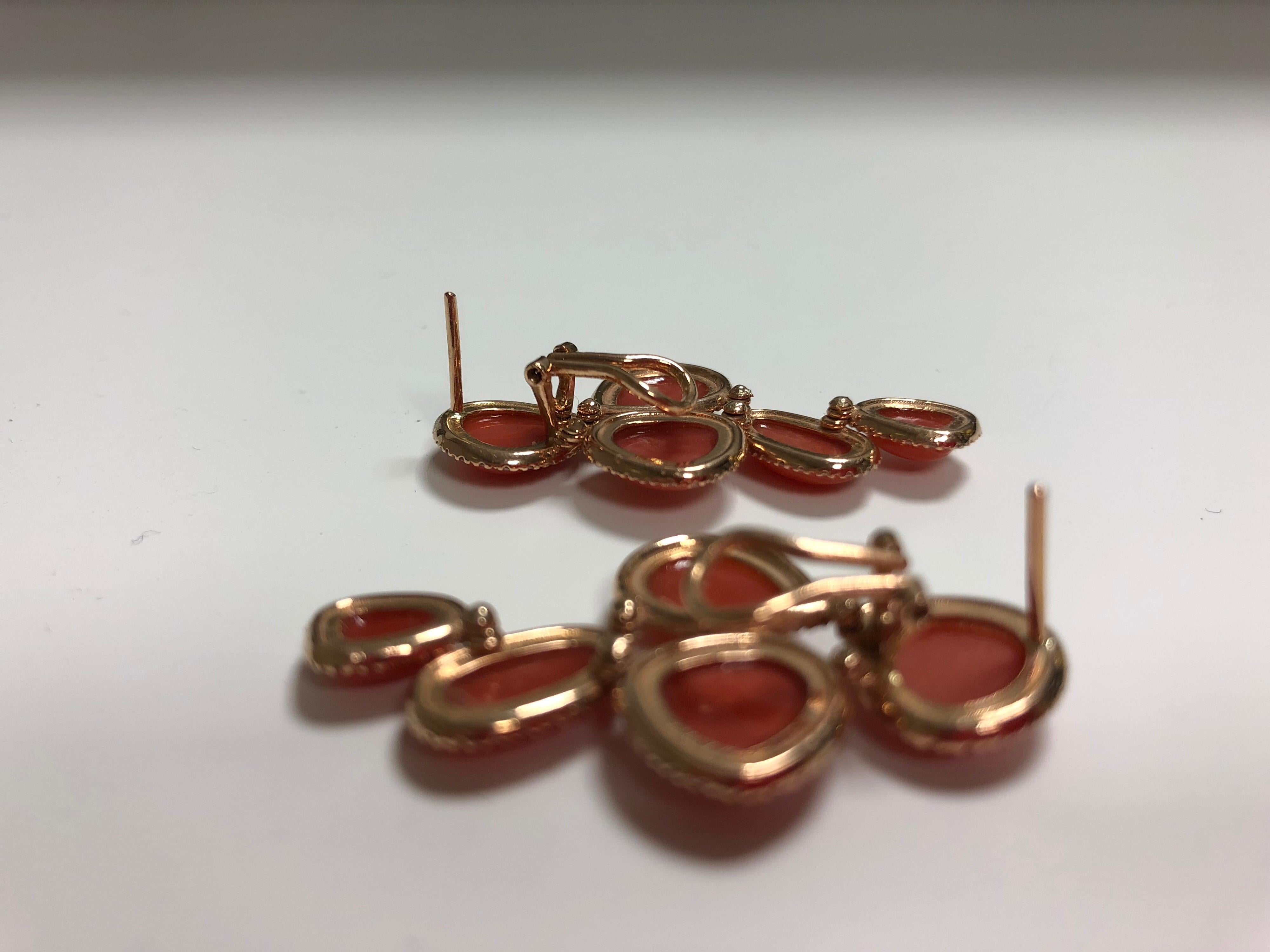 Pink Gold Articulated Sleeper Coral Earrings (Kunsthandwerker*in)