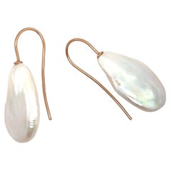 Pink Gold Baroque Freshwater Cultured Pearl Earring