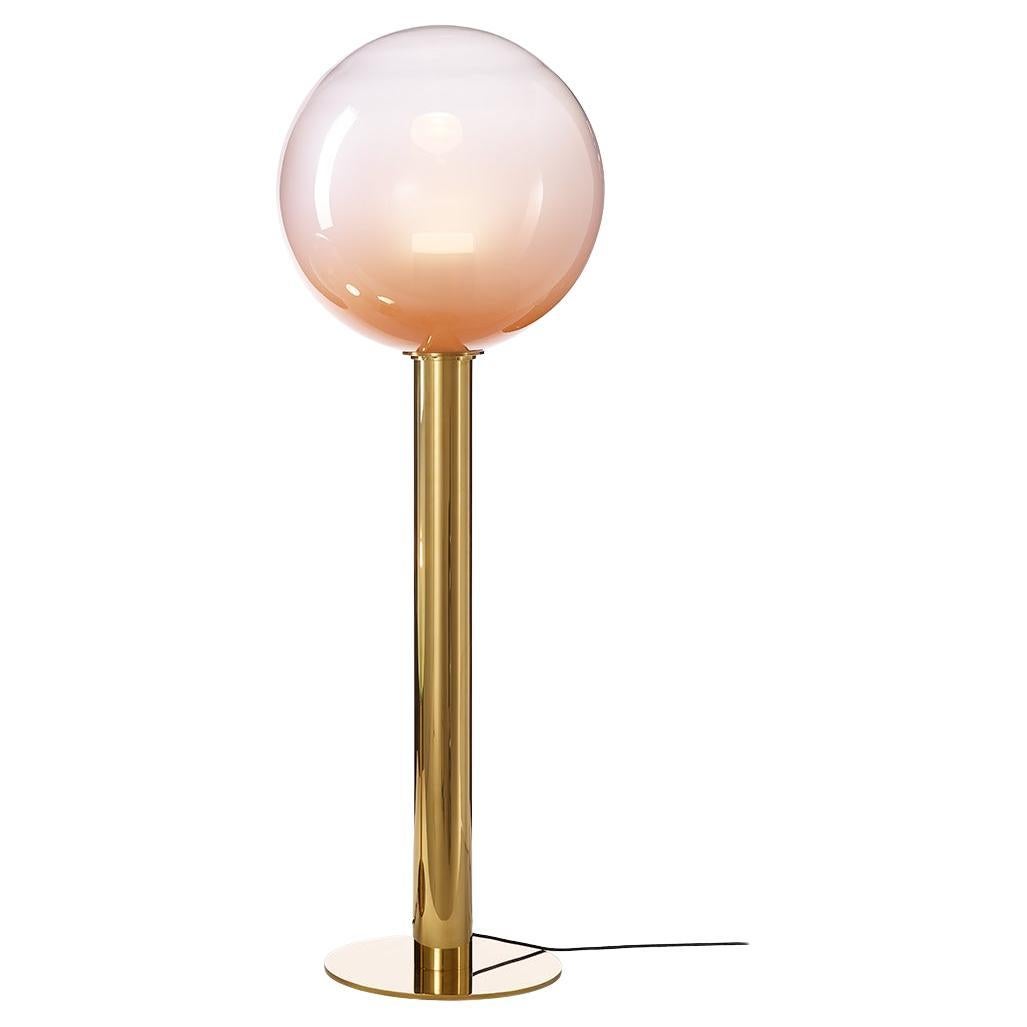 Pink / Gold Blown Crystal Glass Floor Lamp Phenomena by Dechem Studio for Bomma For Sale