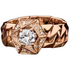 gold bond ring Pink Gold Bond White Diamond Solitaire Ring