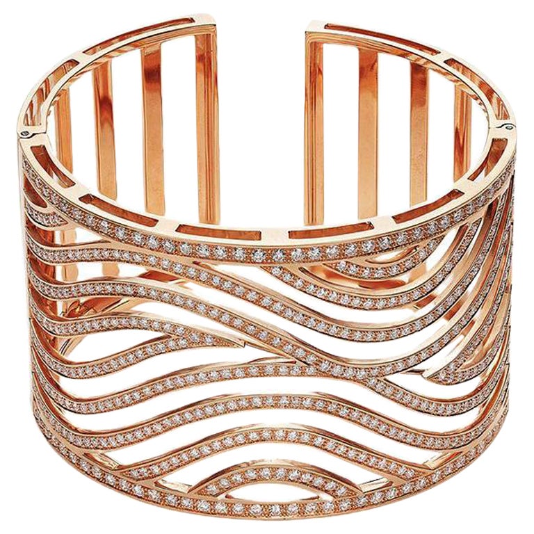 Bracelet en or rose et diamants