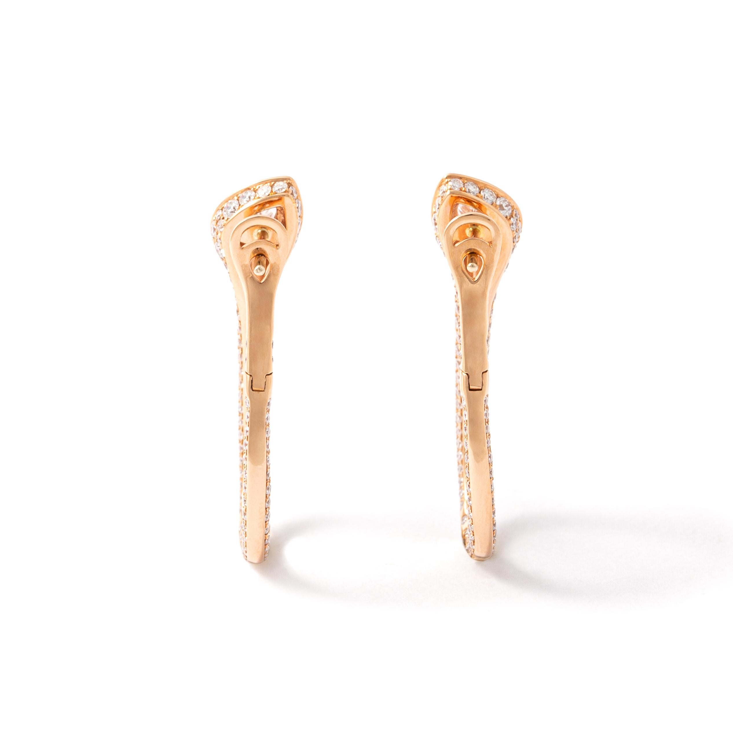 Pink Gold Diamond Earrings For Sale 2