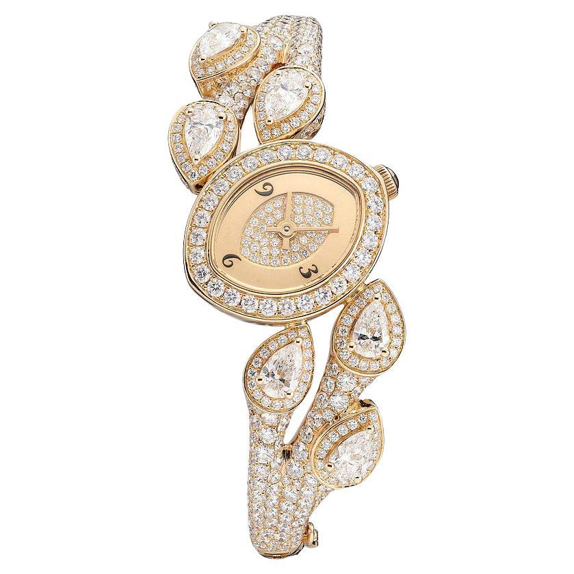 Pink Gold Diamond Watch For Sale