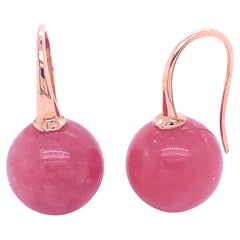 Pink Gold Earrings with Rhodocrosite