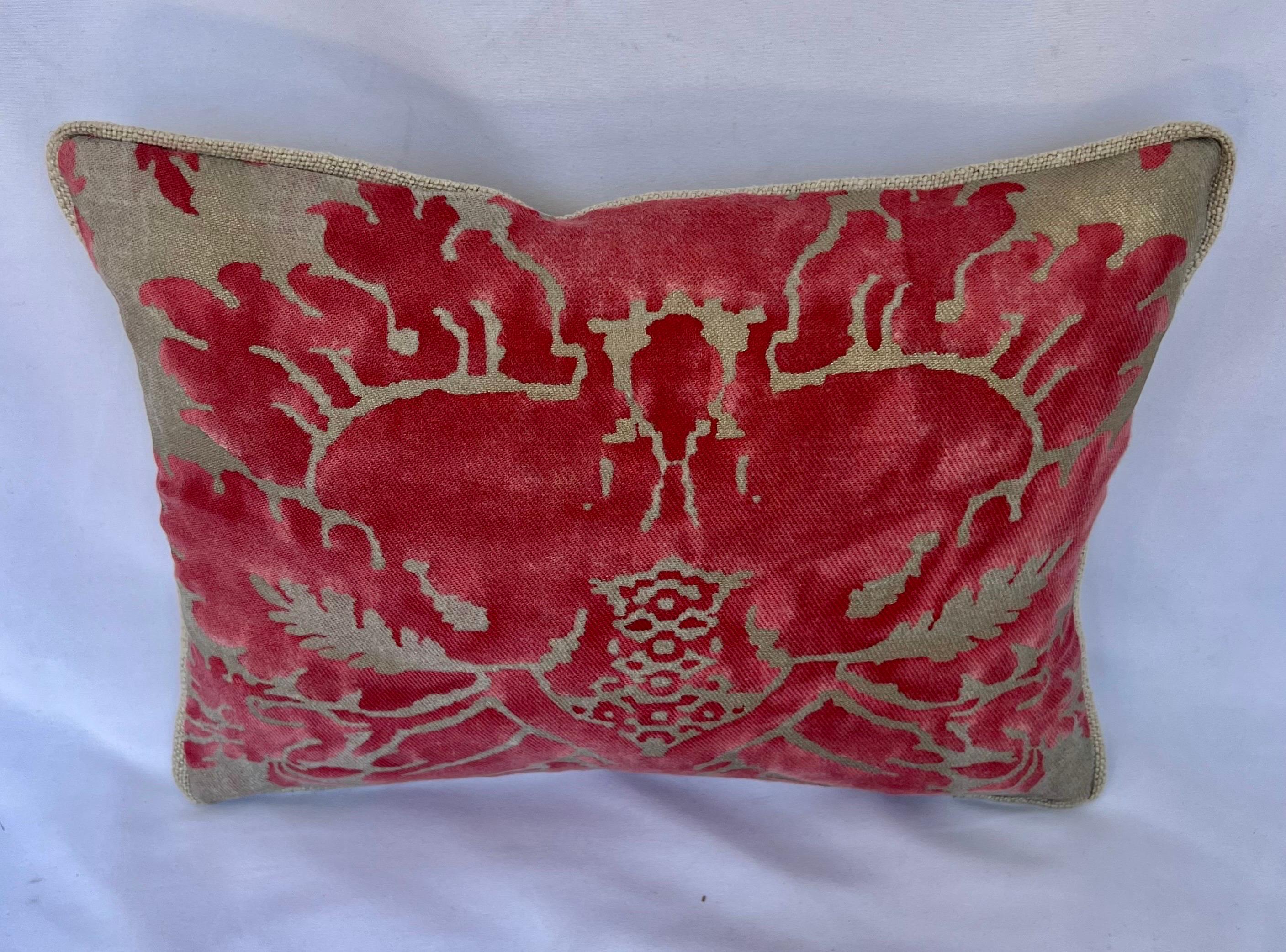 Baroque Pink & Gold Fortuny Glicine Patterned Pillow