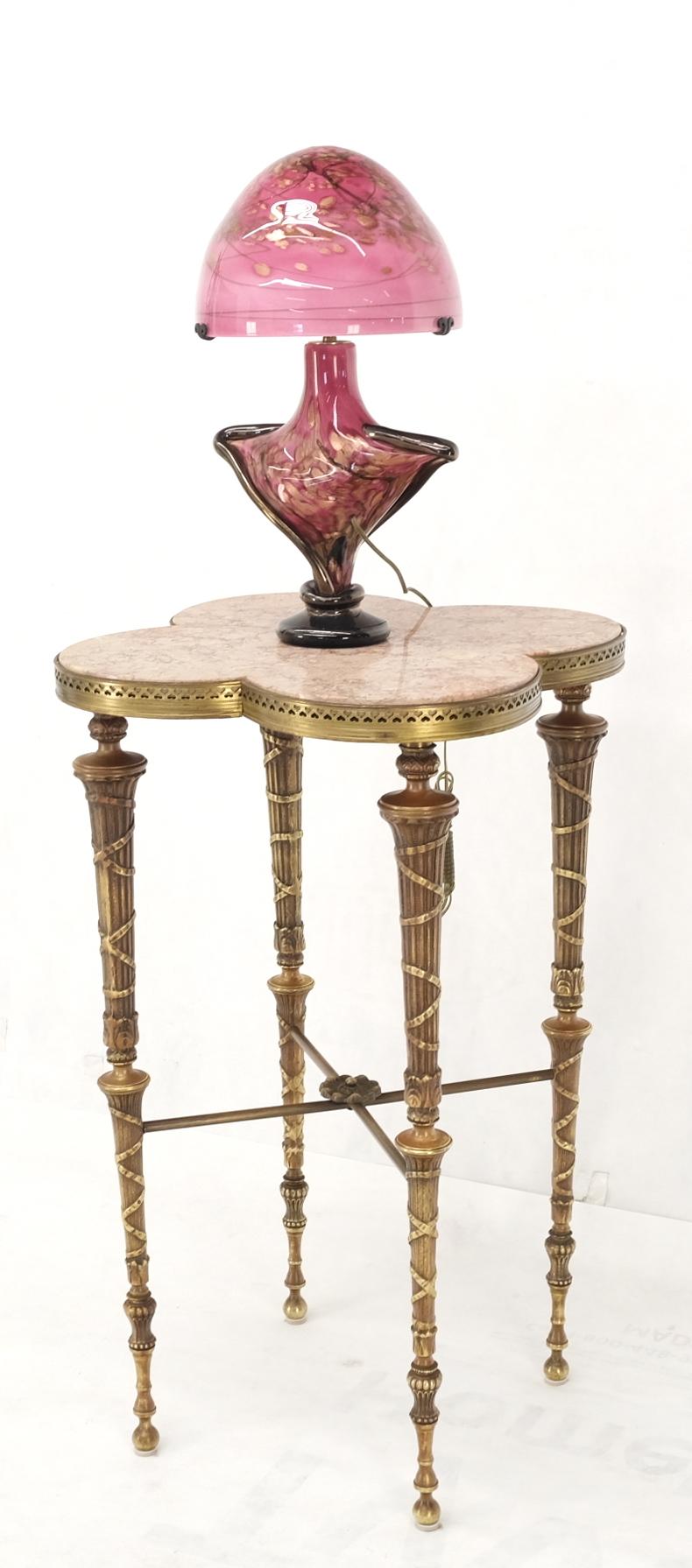 Pink & gold Murano glass mushroom shape Italian table lamp Nice.