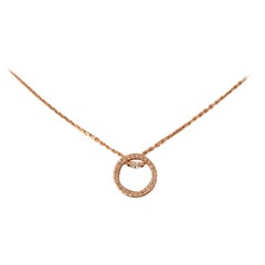 Pink Gold Necklace with Diamond Shape Round Pendant