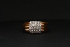 18K Rose Gold Artisan Ring with 0.550ct Brilliant-Cut Diamonds, France