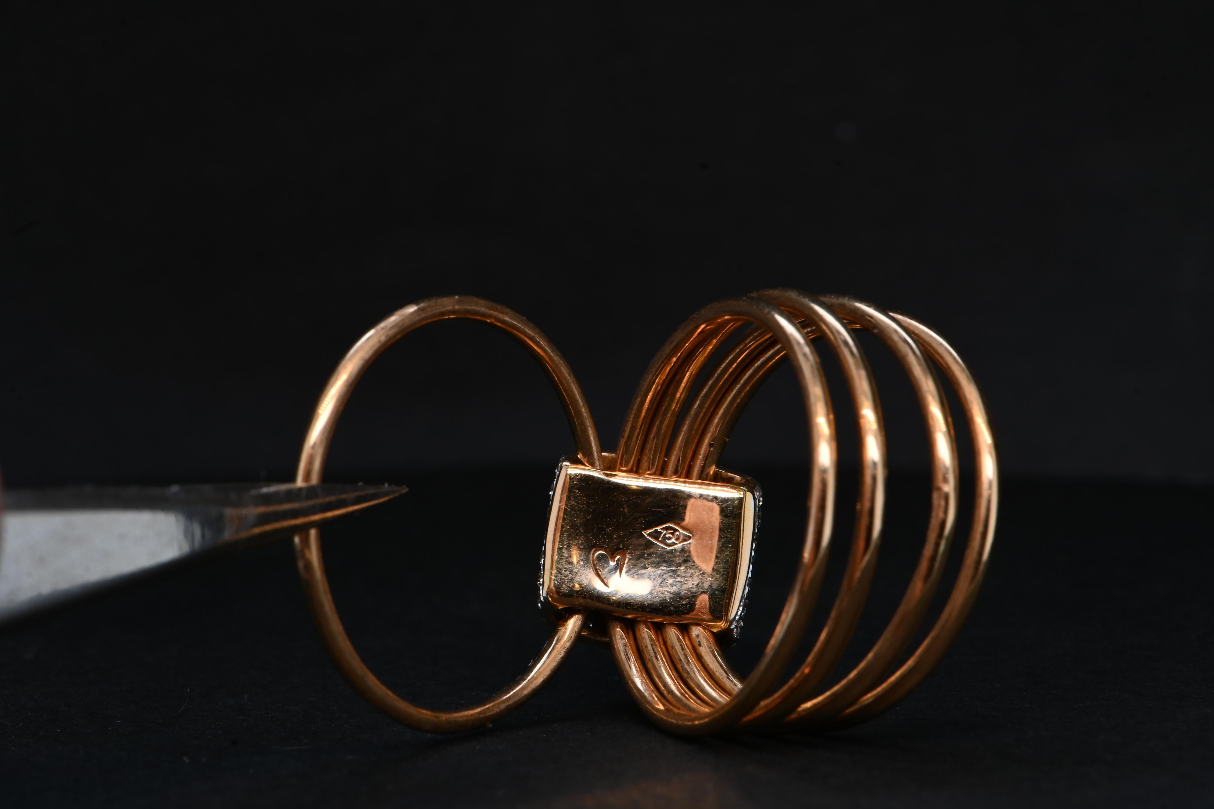 Pink Gold Ring Adorned With Diamonds 0.550 Carats In New Condition For Sale In Vannes, FR