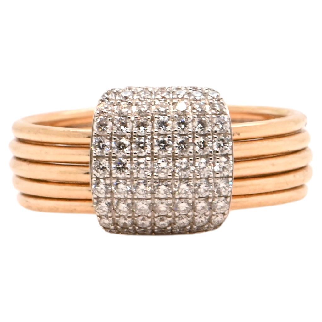 Pink Gold Ring Adorned With Diamonds 0.550 Carats