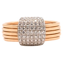 Pink Gold Ring Adorned With Diamonds 0.550 Carats