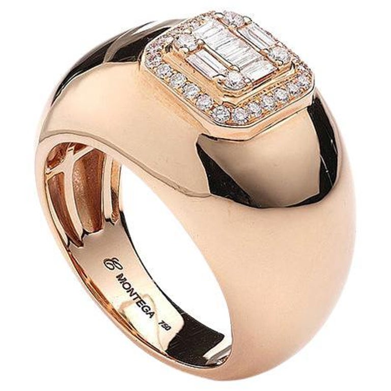 Pink Gold Ring with Diamonds For Sale at 1stDibs