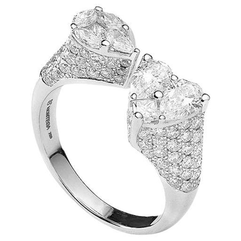 Pink Gold Ring with Diamonds For Sale at 1stDibs