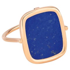 Pink Gold Ring with Lapis Lazuli