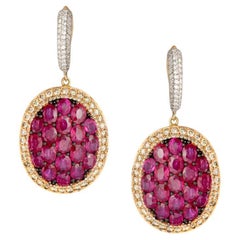 Pink Gold Ruby Earrings
