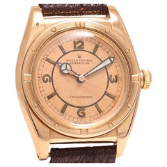 Pink Gold & Stainless Steel Rolex Chronometre Bubble Back Automatic Wrist Watch