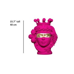 Vase en terre cuite rose et or, Stefania Boemi