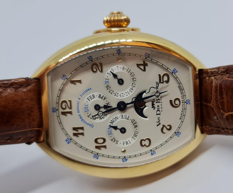 Pink Gold Van Der Bauwede Quantième annuel 4saisons Wrist Watch- Limited  Edition For Sale at 1stDibs