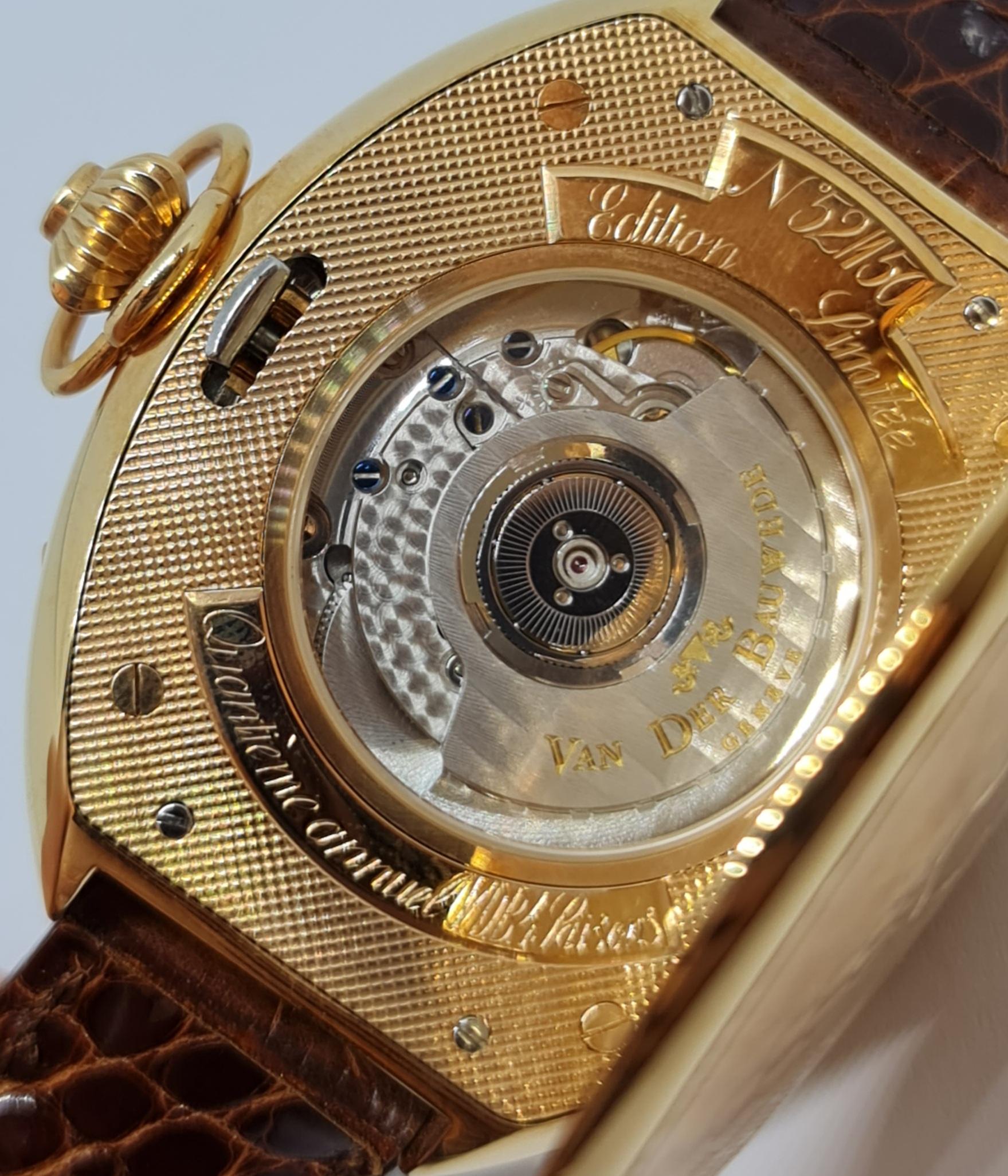 Pink Gold Van Der Bauwede Quantième annuel 4saisons Wrist Watch- Limited Edition For Sale 5