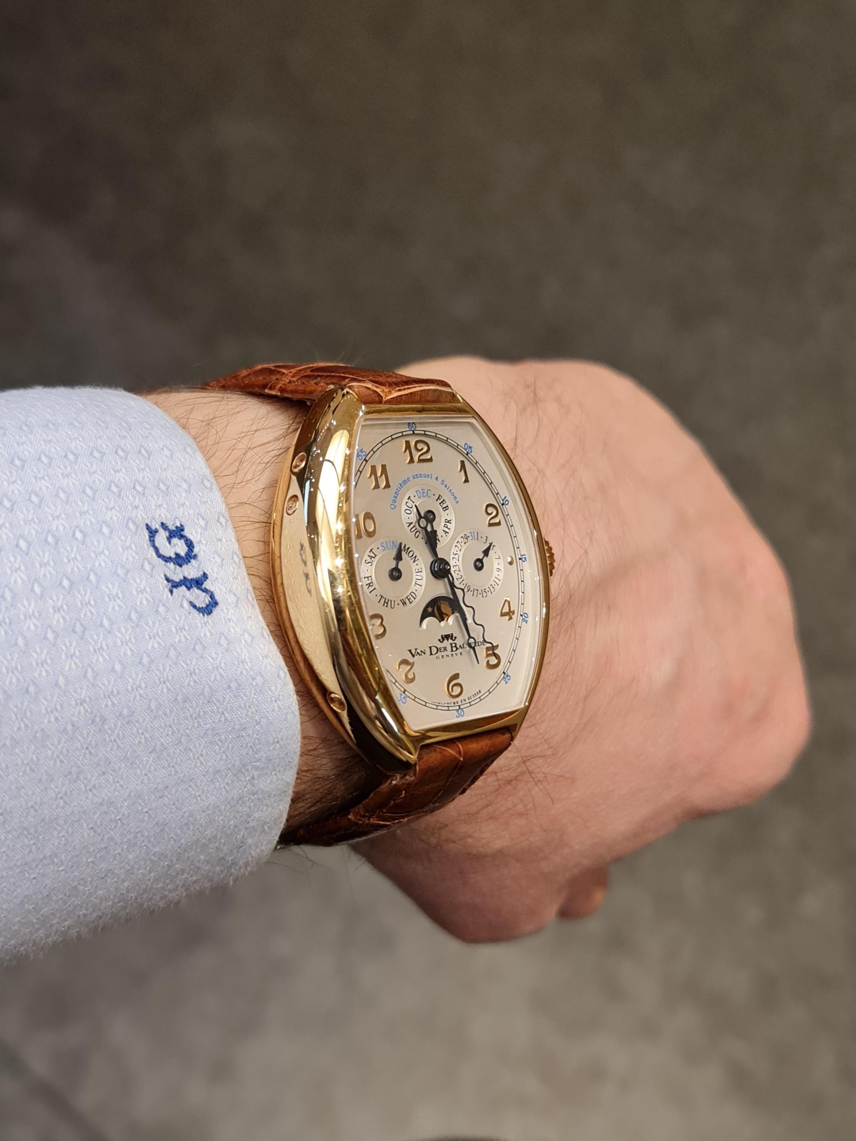 Pink Gold Van Der Bauwede Quantième annuel 4saisons Wrist Watch- Limited Edition For Sale 11