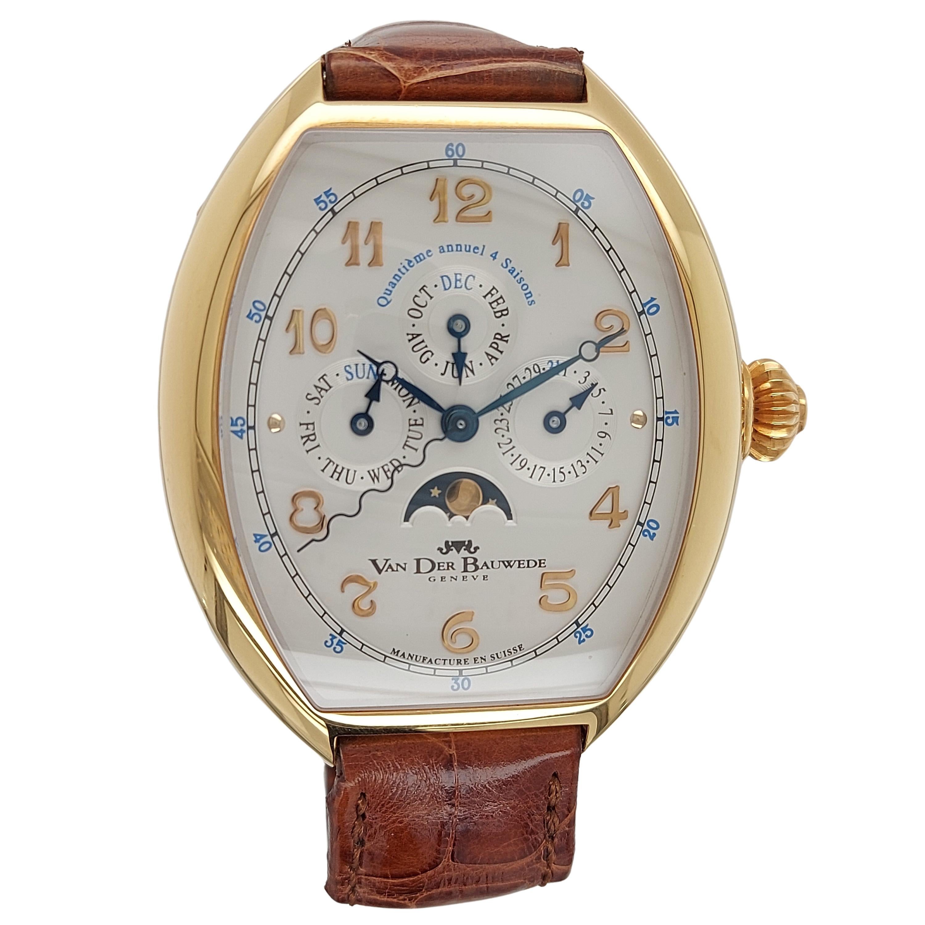 Pink Gold Van Der Bauwede Quantième annuel 4saisons Wrist Watch- Limited Edition For Sale