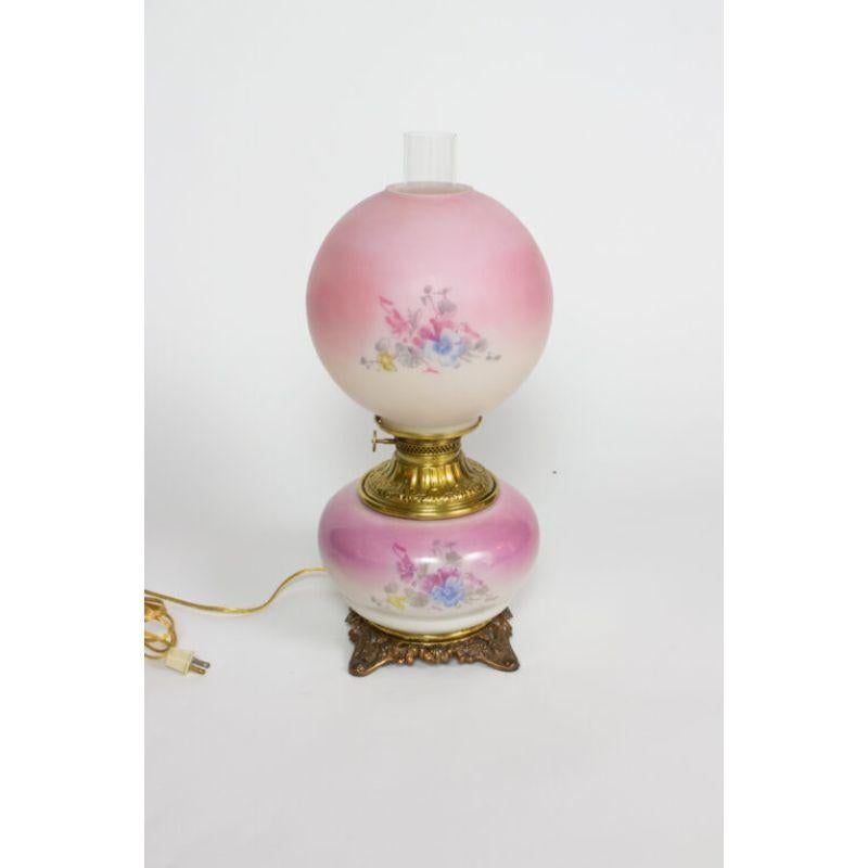 Victorian Pink Gone with The Wind Lamp For Sale