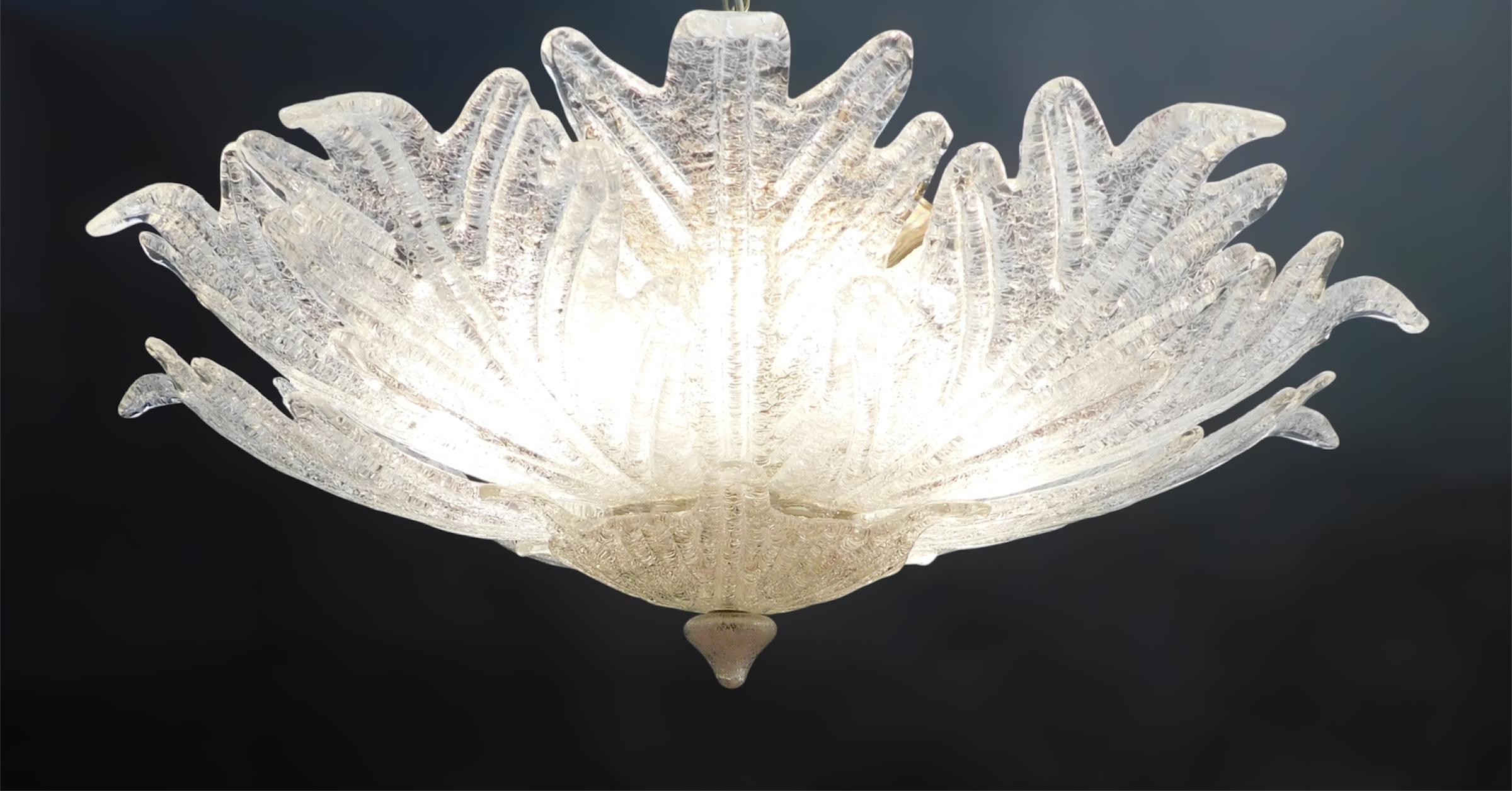 Pink Graniglia Murano Flush Mount In Good Condition For Sale In Los Angeles, CA