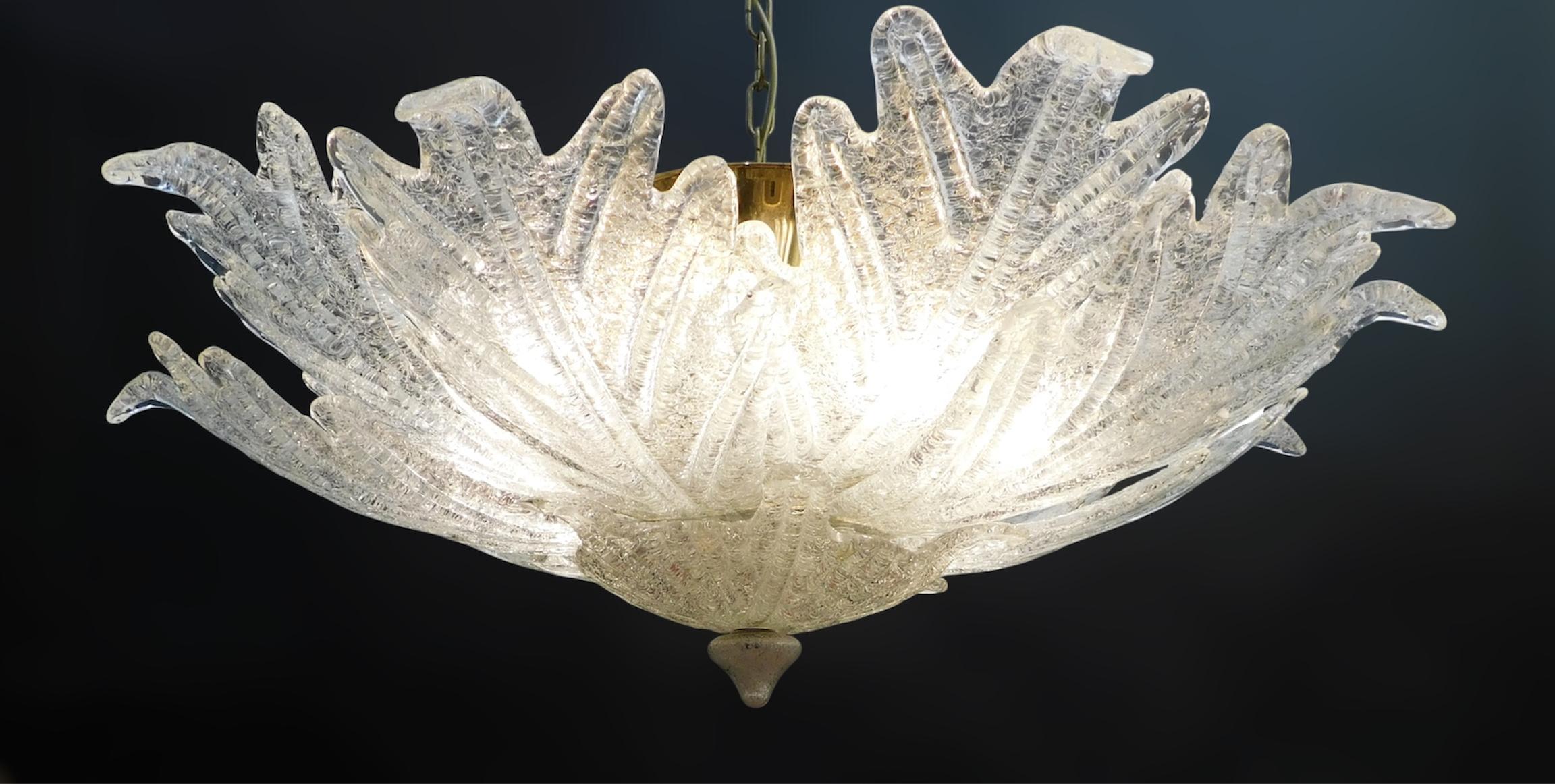 20th Century Pink Graniglia Murano Flush Mount For Sale