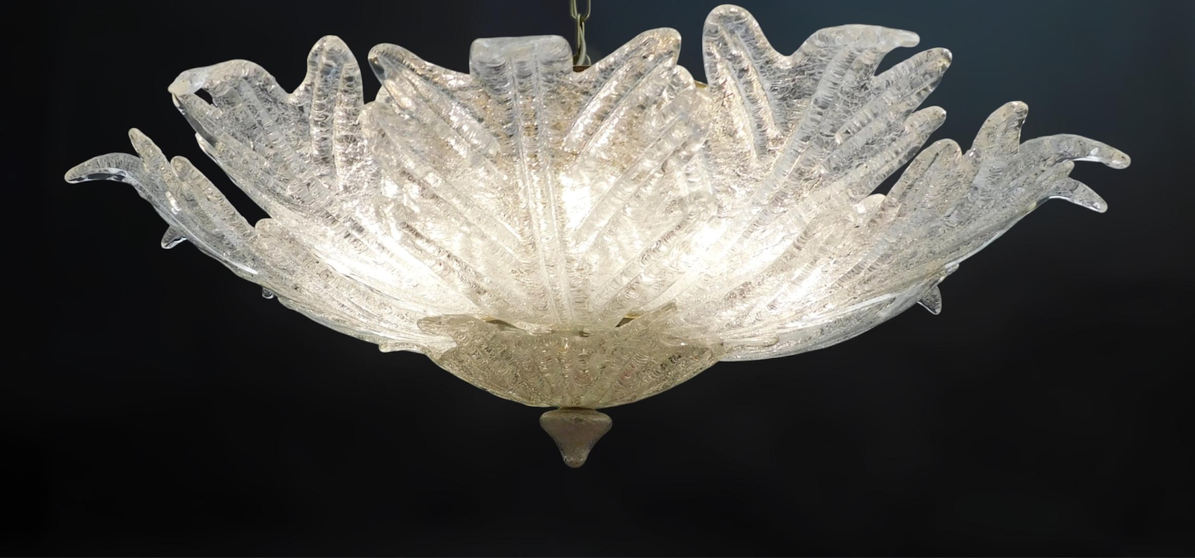 Murano Glass Pink Graniglia Murano Flush Mount For Sale