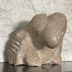 Pink Granite Sculpture by Aldo Flecchia