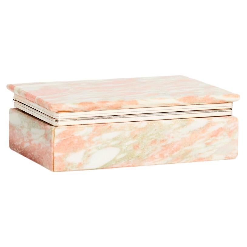 Pink, Gray and White Marble Jewelry Box For Sale