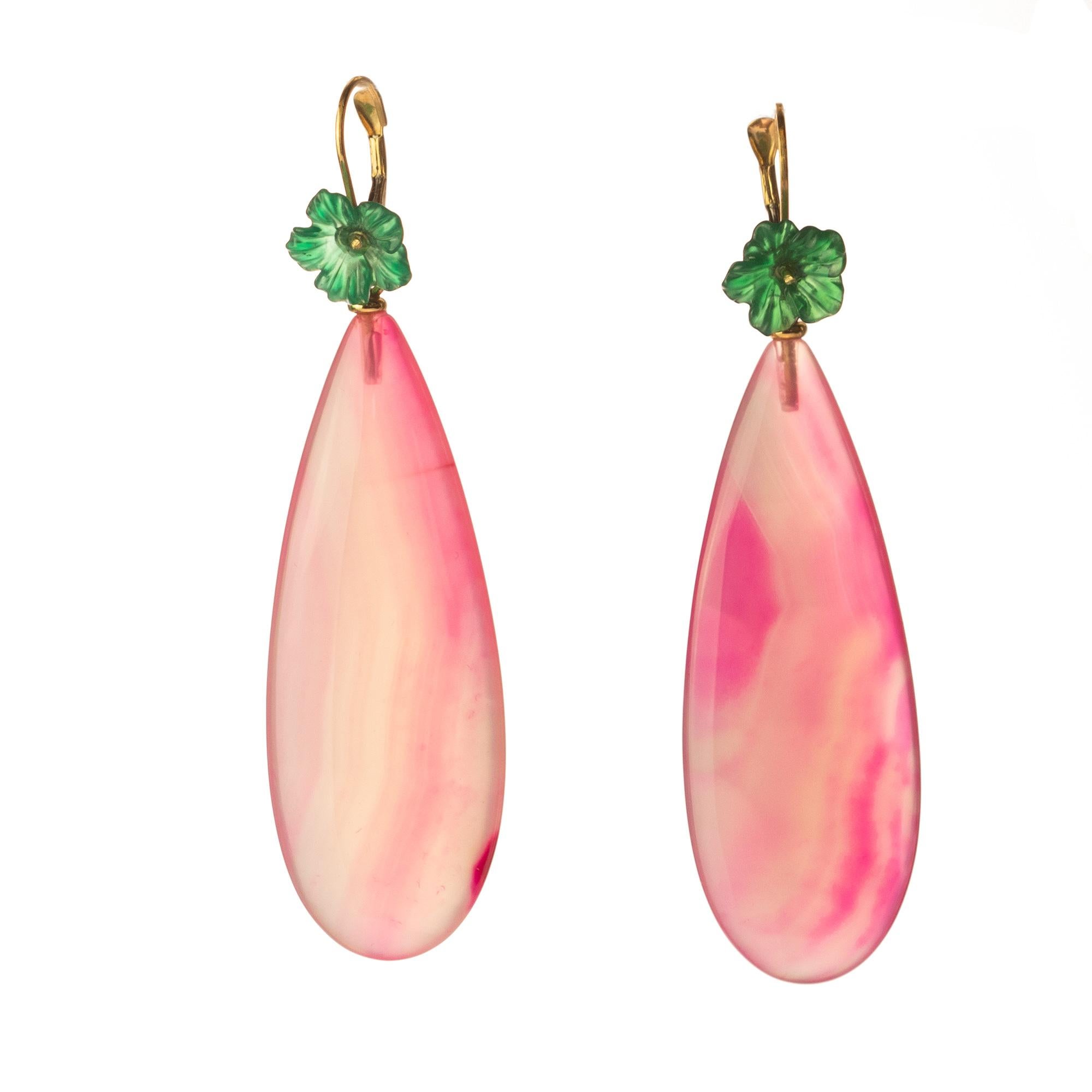 fuchsia pink drop earrings