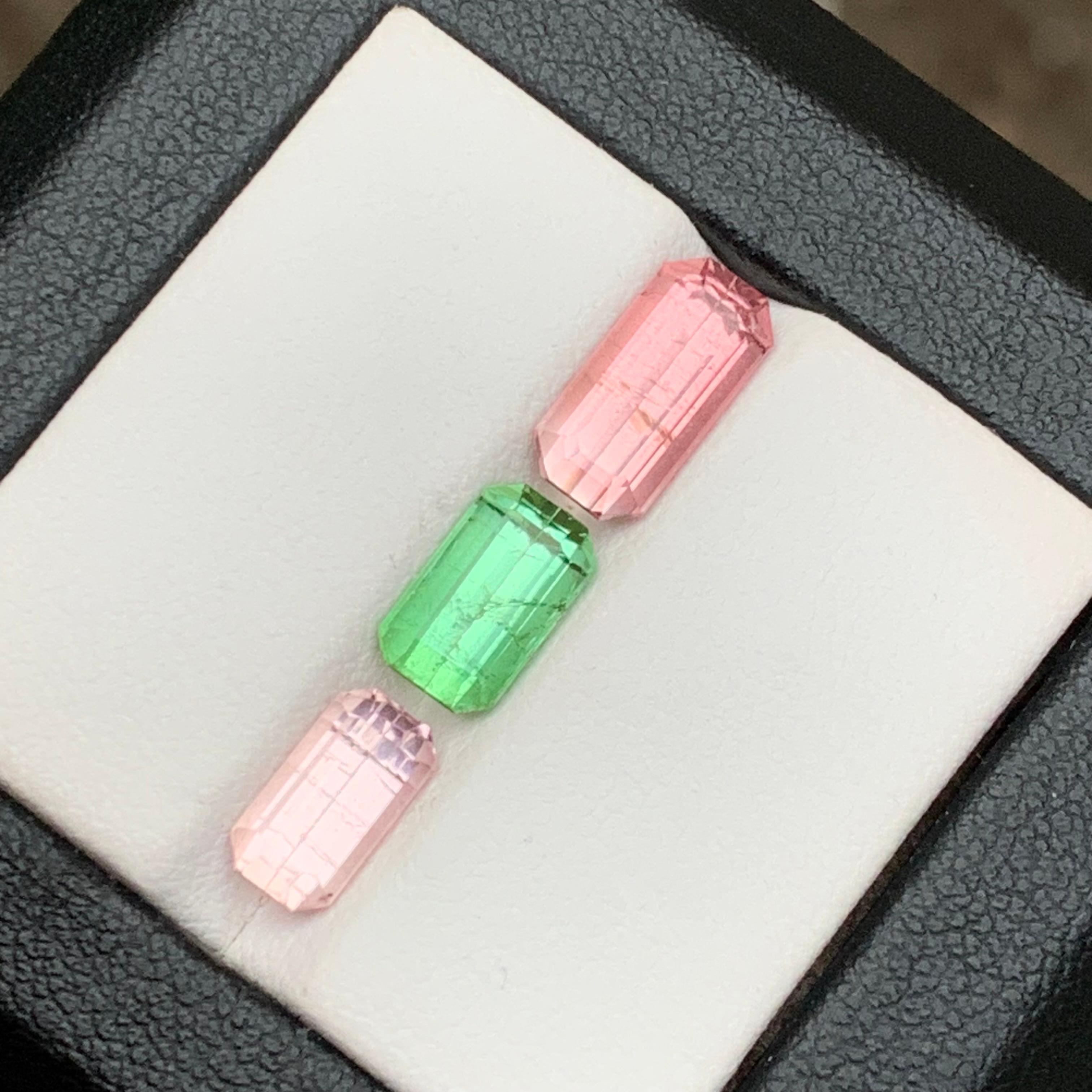 Pink, Green & Baby Pink Natural Tourmaline Loose Gemstones Lot 6.05 Ct-Jewelry For Sale 4