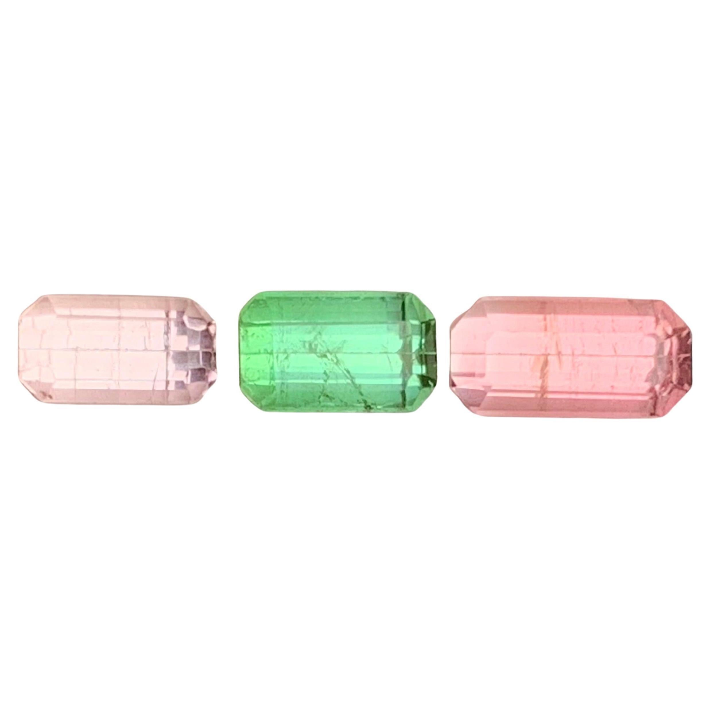 Pink, Green & Baby Pink Natural Tourmaline Loose Gemstones Lot 6.05 Ct-Jewelry